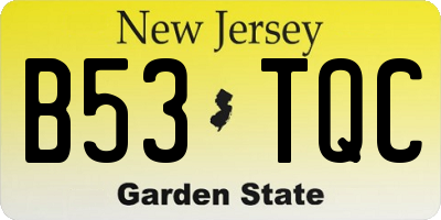 NJ license plate B53TQC