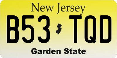 NJ license plate B53TQD