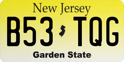 NJ license plate B53TQG
