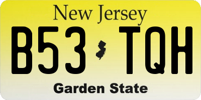 NJ license plate B53TQH