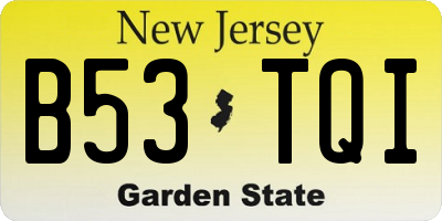 NJ license plate B53TQI
