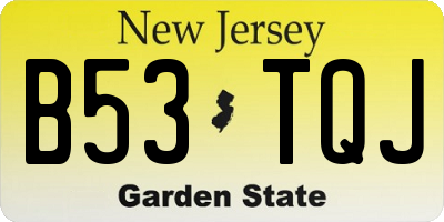 NJ license plate B53TQJ