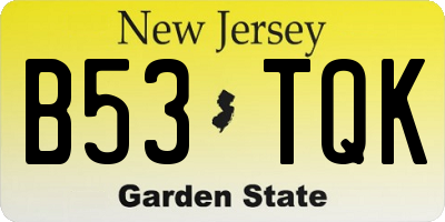 NJ license plate B53TQK