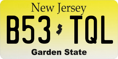 NJ license plate B53TQL