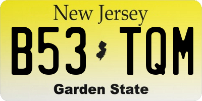 NJ license plate B53TQM