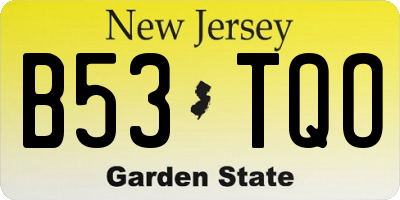 NJ license plate B53TQO