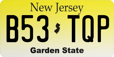 NJ license plate B53TQP