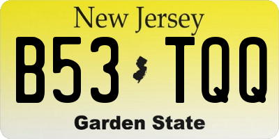 NJ license plate B53TQQ