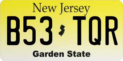 NJ license plate B53TQR