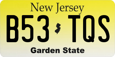 NJ license plate B53TQS