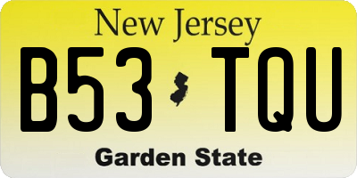 NJ license plate B53TQU