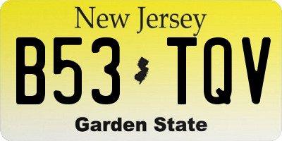 NJ license plate B53TQV