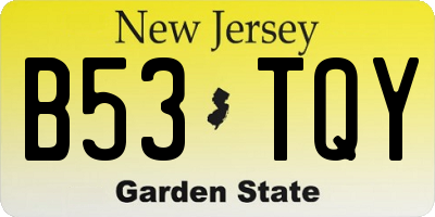 NJ license plate B53TQY