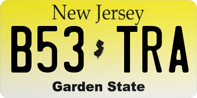 NJ license plate B53TRA