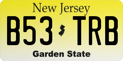 NJ license plate B53TRB