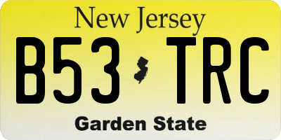 NJ license plate B53TRC