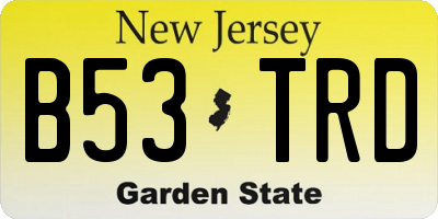 NJ license plate B53TRD