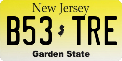 NJ license plate B53TRE