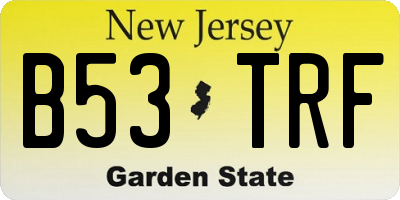 NJ license plate B53TRF