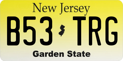 NJ license plate B53TRG