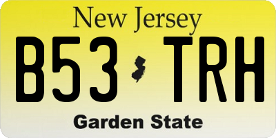 NJ license plate B53TRH