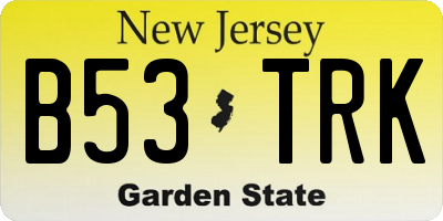 NJ license plate B53TRK