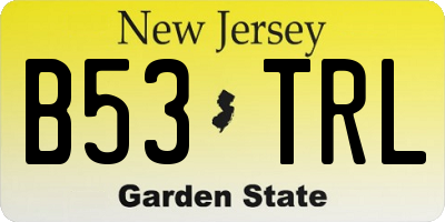 NJ license plate B53TRL