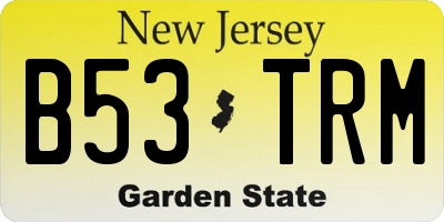 NJ license plate B53TRM