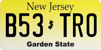 NJ license plate B53TRO