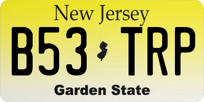 NJ license plate B53TRP