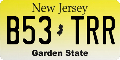 NJ license plate B53TRR