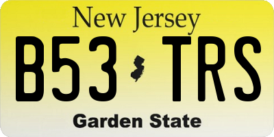 NJ license plate B53TRS