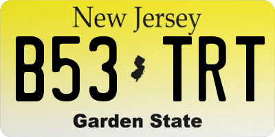 NJ license plate B53TRT