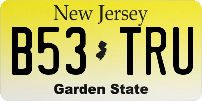 NJ license plate B53TRU