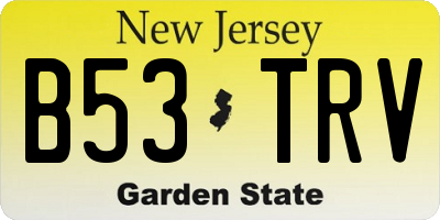 NJ license plate B53TRV