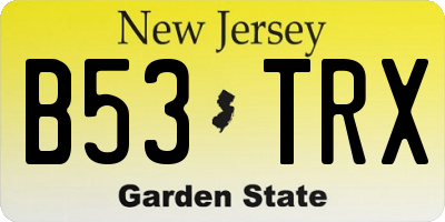 NJ license plate B53TRX