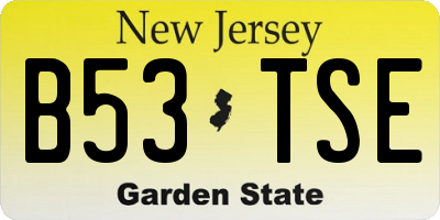 NJ license plate B53TSE