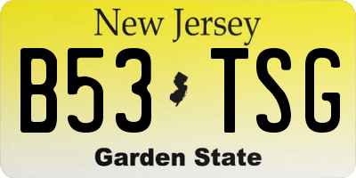 NJ license plate B53TSG