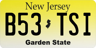 NJ license plate B53TSI