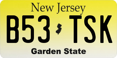 NJ license plate B53TSK