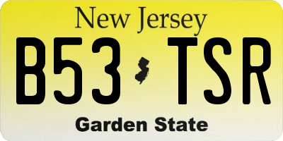 NJ license plate B53TSR