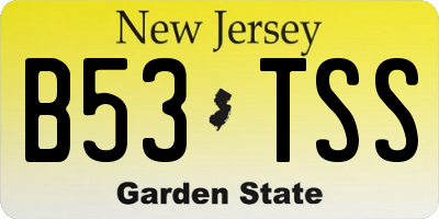 NJ license plate B53TSS