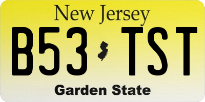 NJ license plate B53TST