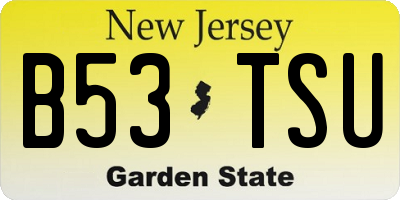 NJ license plate B53TSU