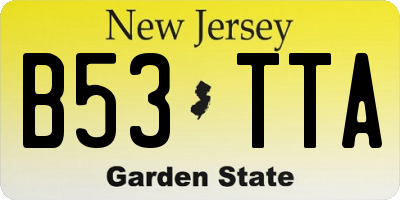 NJ license plate B53TTA