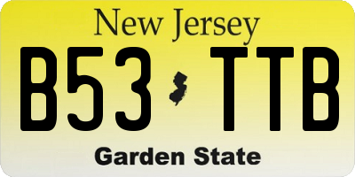 NJ license plate B53TTB