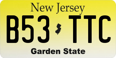 NJ license plate B53TTC
