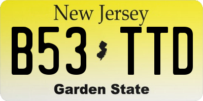 NJ license plate B53TTD