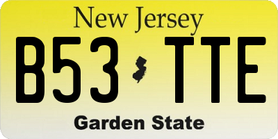 NJ license plate B53TTE