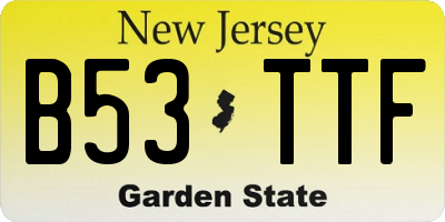 NJ license plate B53TTF